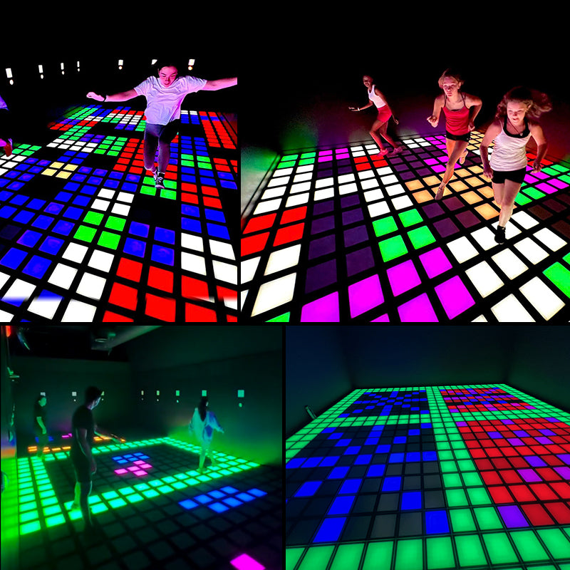 Factory Supply 30x30cm Wired Interactive RGB Activate Game LED Dance Floor for Kid Games