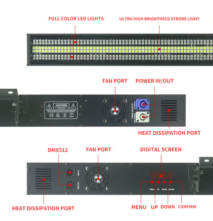 720pcs RGBW DMX512 Flashing Wall Wash LED Bar Strip Strobe Light