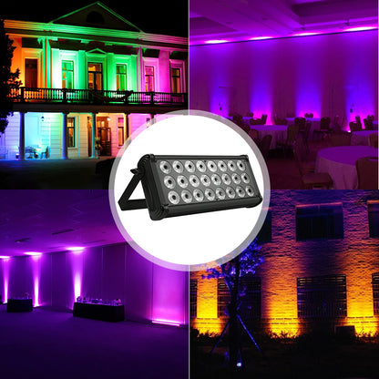 24X4W RGBW 4in1 DMX512 Strobe LED Wall Wash Light