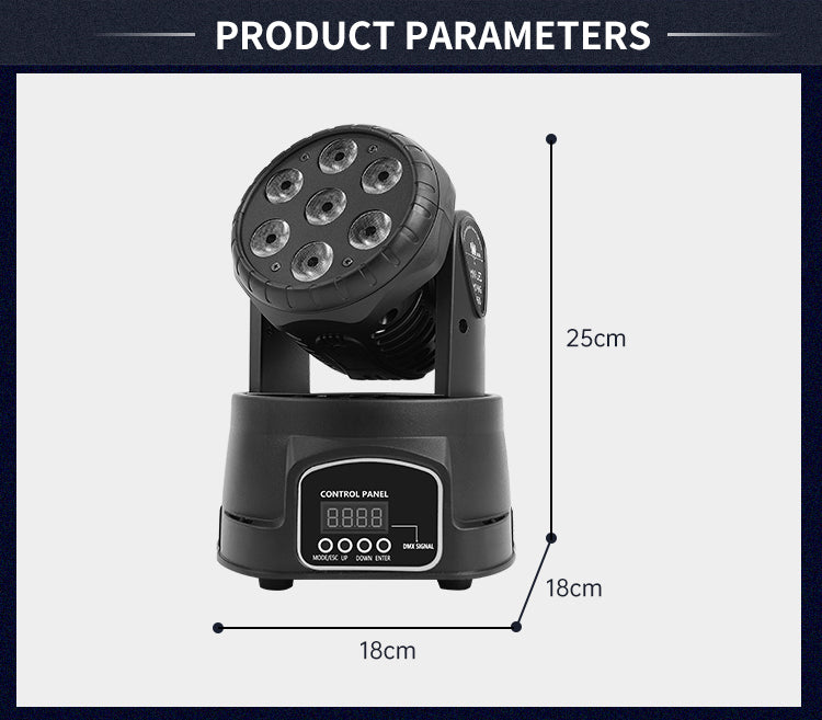 7x10W LED RGBW Mini Moving Head Wash Light