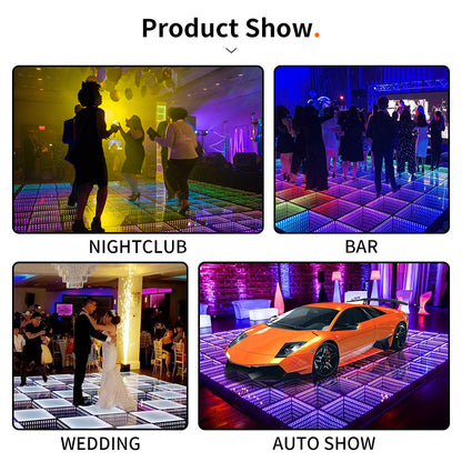 Stage Lights Tempered Glass Magnetic Infinity Mirror Panel 3d Effect LED Dance Floor for Wedding Party