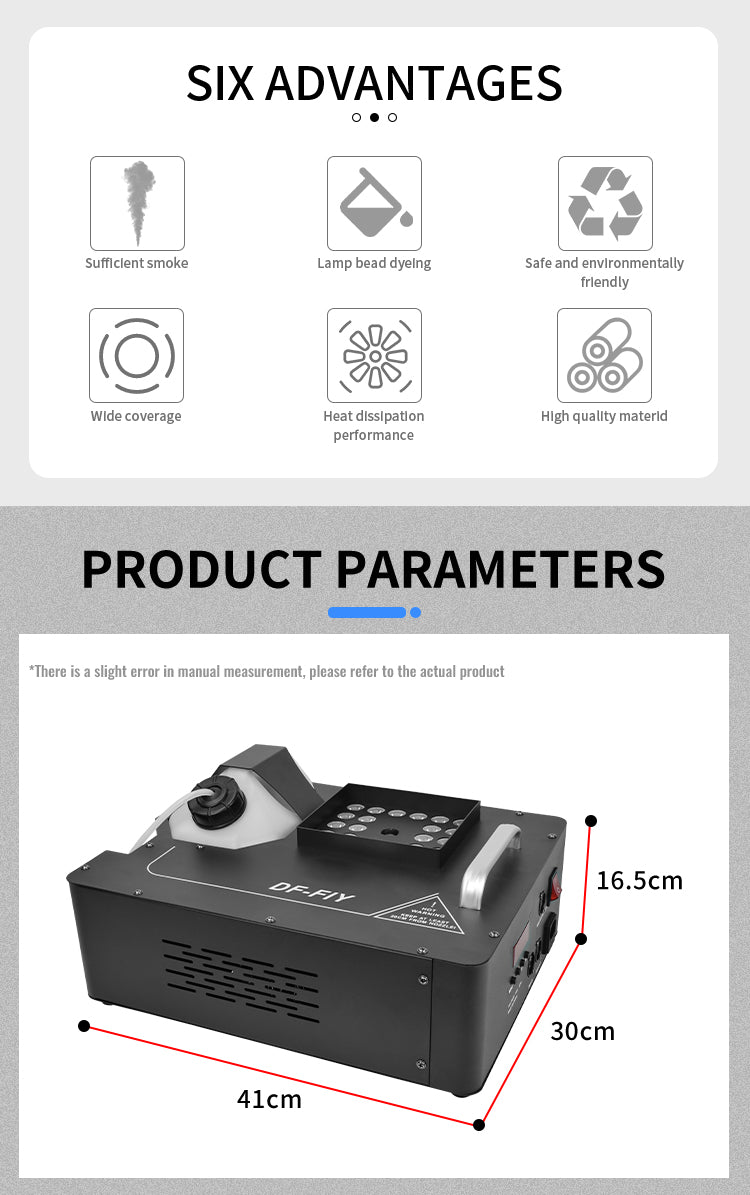 Equipment Fog Machine Vertical LED RGB 3000W Spray Smoke Machine